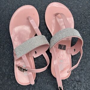 Chic Pink Rhinestone Sandals